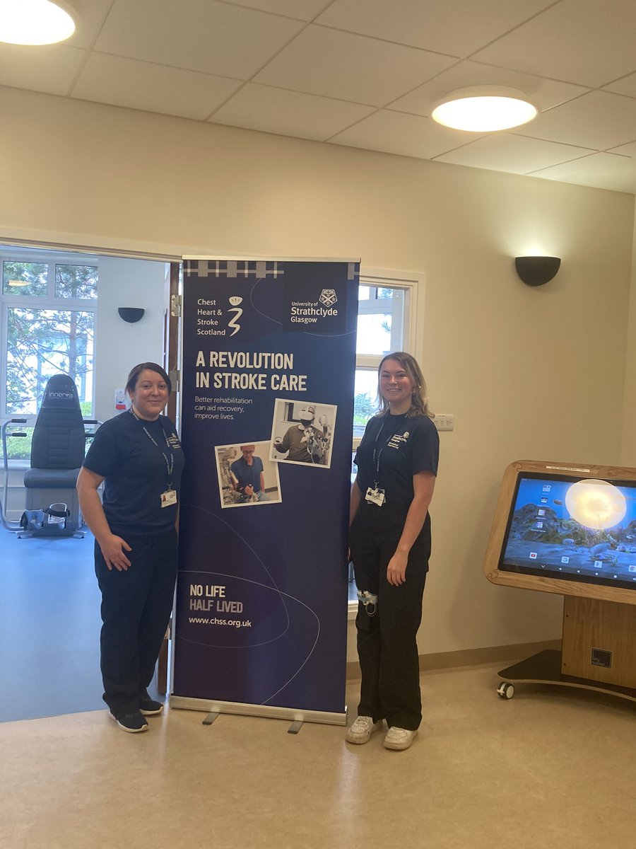 Great visit with @CharlieChung90 to Wishaw hospital Stroke unit to see the Technology Enriched Rehabilitation hub a ground breaking project with @CoCreationRehab and @CHSScotland Thanks for your time @GillianMSweeney and Fiona Boyd.increasing rehab intensity is possible