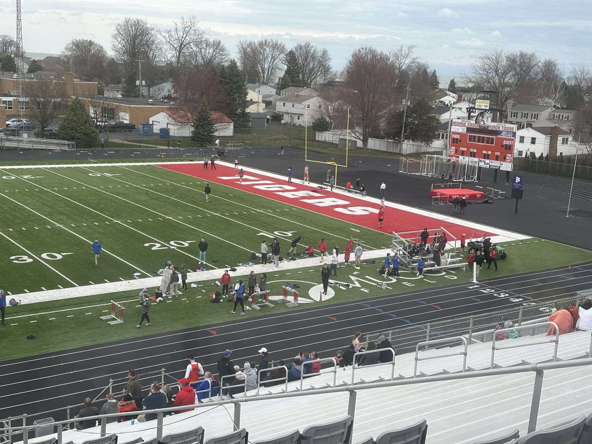 It’s spring! Opening track meet of the season between the Tigers and Chargers. Also, first official meet on our new track.