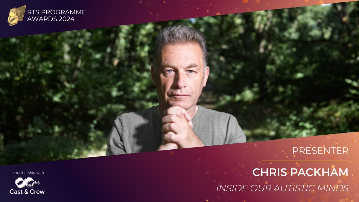 Well done to @ChrisGPackham for winning the Presenter award for Inside Our Autistic Minds. The jury was delighted with his ability to bring “charisma and directness to this programme – they were captivating” #RTSAwards