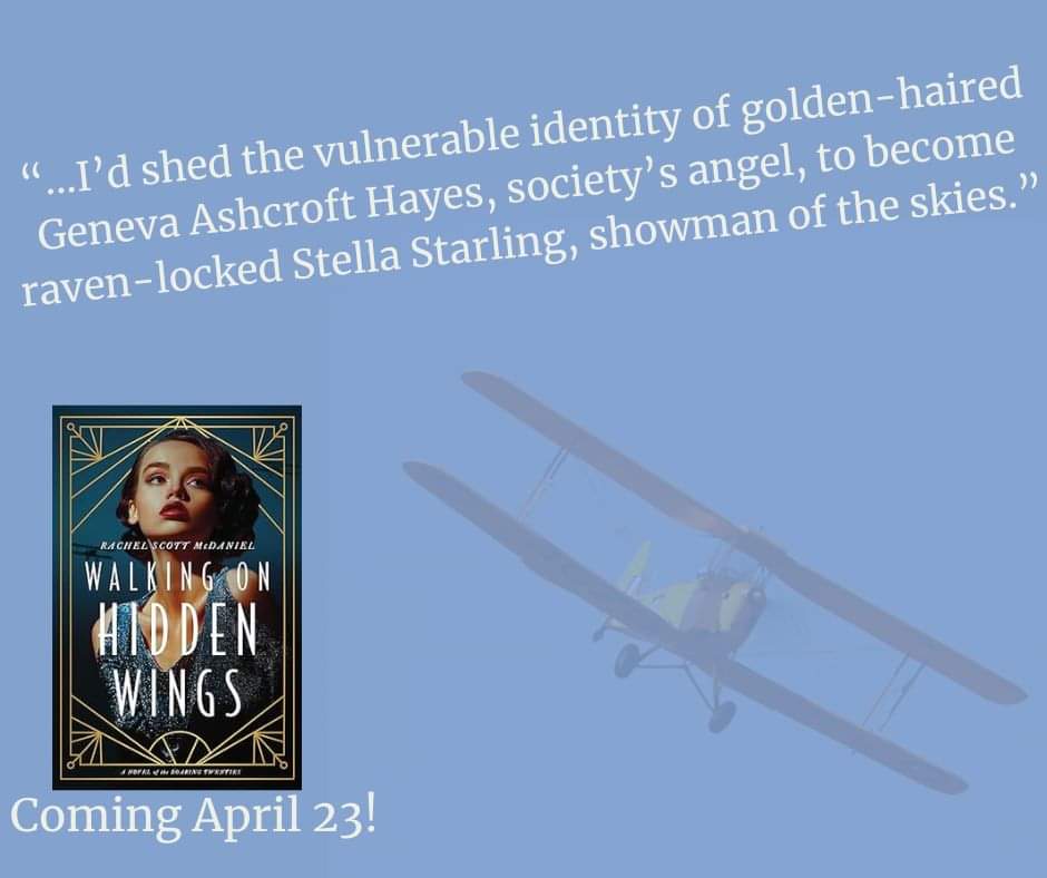 Set in the Roaring 20s and packed with mystery and history, I'm loving this book! #WALKINGONHIDDENWINGS by @rachelsmcdaniel releases in 4 WEEKS!  It is available for preorder NOW:
--amazon.com/Walking-Hidden…
--bakerbookhouse.com/products/561891 (20% off)