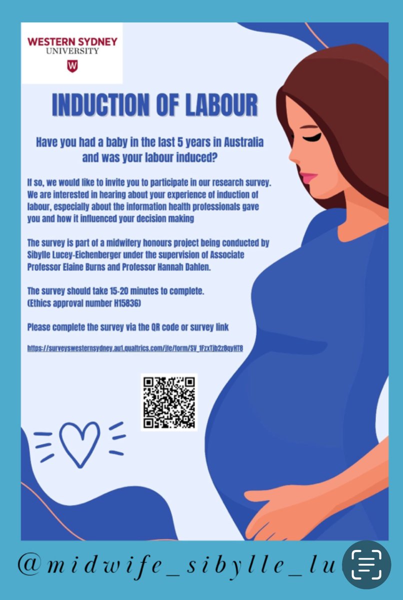 Australian survey of women’s experiences of receiving induction of labour information and eduction from health professionals. Please complete or pass on if you have had an induction in the past 5 years. 🙏🏽💗 url.au.m.mimecastprotect.com/s/oKv0CZY1PgiB…
