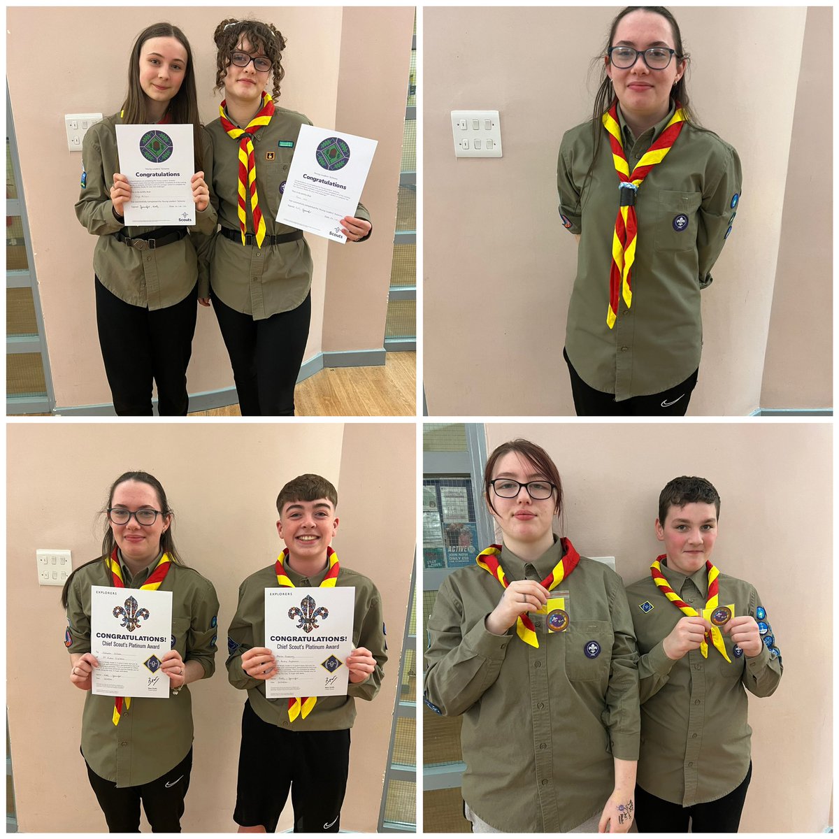 Celebrating fab young people again tonight on gaining some top awards. Bronze Dofe, Bronze Zodiac, Chief Scout Platinum and Young Leader Belts. Well done everyone. @kirstydofe @9thAirdrie @ClydeScouts @ScoutsScotland @DofE