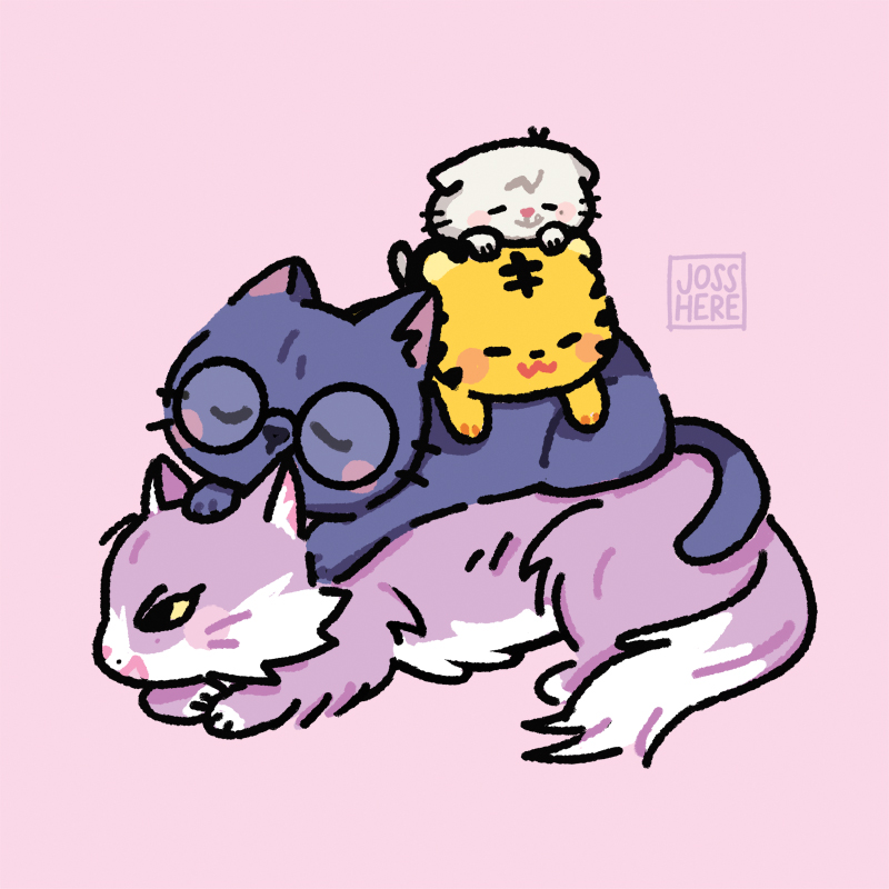 「i will never tire of drawing a cat pile 」|joss ☻のイラスト