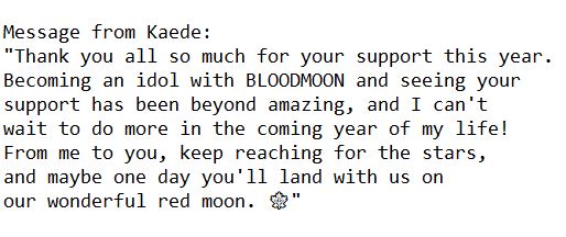 official12765's tweet photo. HAPPY 18TH BIRTHDAY TO BLOODMOONS KAEDE!
2024. 3. 26 https://t.co/PTHiWqQW9o