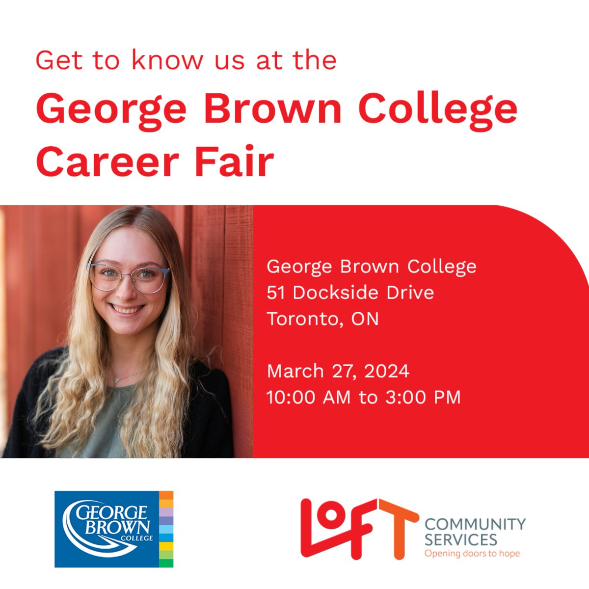 LOFT is excited to participate in George Brown College's School of Social and Community Services Employment Fair. Whether you're a student hoping to secure a Field Practicum or a professional seeking a new career path, this event is perfect for you. #Hiring #SocialWorkCareers