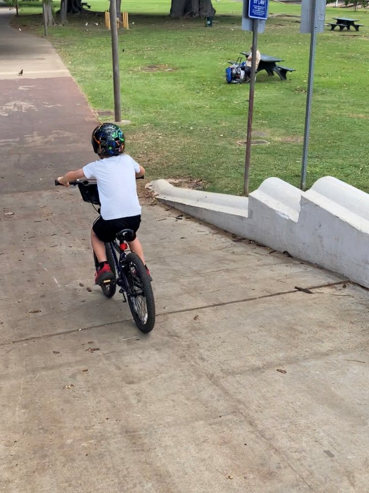I taught my son how to ride a bike on Friday. On Saturday I got to teach him lessons about life and the English language when he woke up and said, 'I hope I haven't forgotten how to ride a bicycle.'