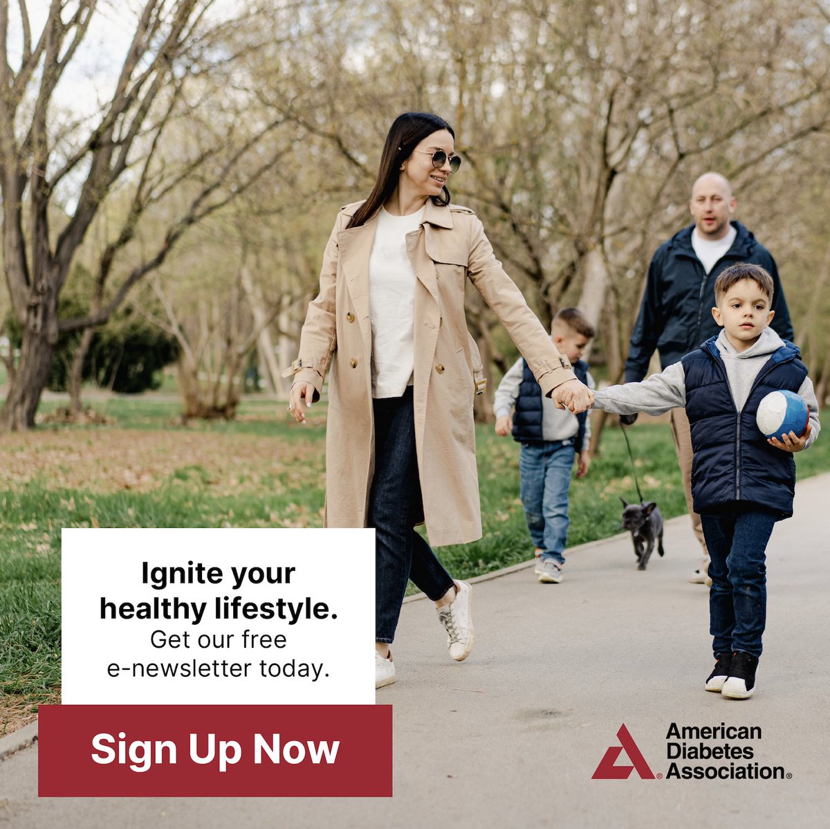 Stay connected with the ADA for monthly updates on topics that matter to you. Sign up for the Healthy Living e-newsletter to receive vital information on fitness, nutrition, self-care, and more. Join us this #DiabetesAlertDay and sign up at diabetes.org/health-wellnes…. 🌟💪
