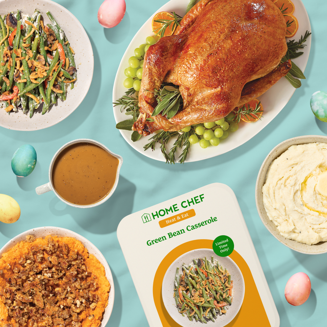 Whether you’re serving brunch for 4 or dinner for 12, Home Chef’s tasty Easter bundles make hosting effortless. Swing by your local @krogerco to pick yours up today! 🐣