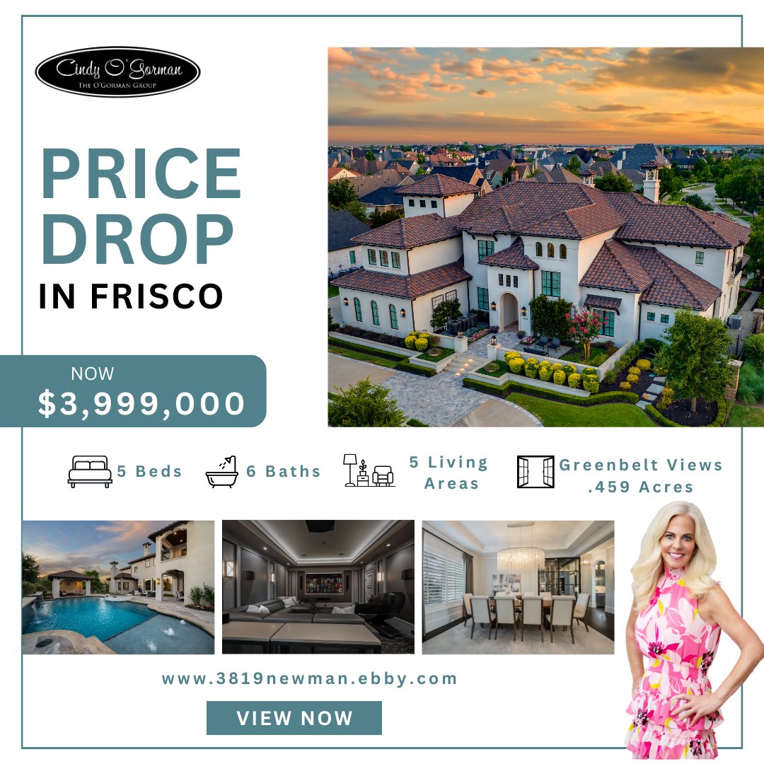🚨🏡HUGE price drop on this incredible property! Don't miss out! 3819newman.ebby.com 972.715.0190 #FOMO #realestate #frisco #backyarddreams #dfw #homegoals #ebby #theogormangroup
