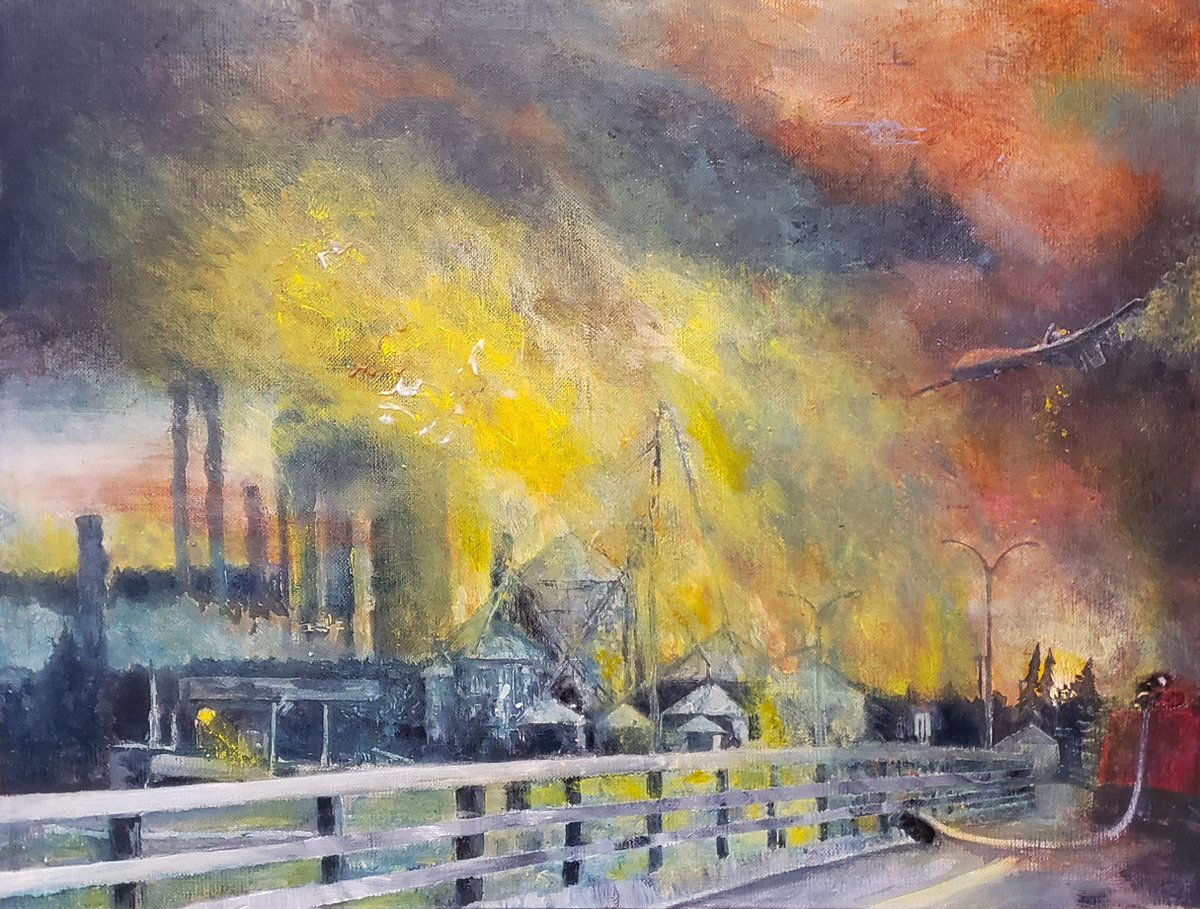 PDcafargo's tweet photo. Sabotage. From the Long Emergency Series. Acrylic on canvas. 2024. 18"x24". https://t.co/fHI4j5yz6u #art #painting #studioart #exhibitions #longemergency https://t.co/3ZLi4ar4jw