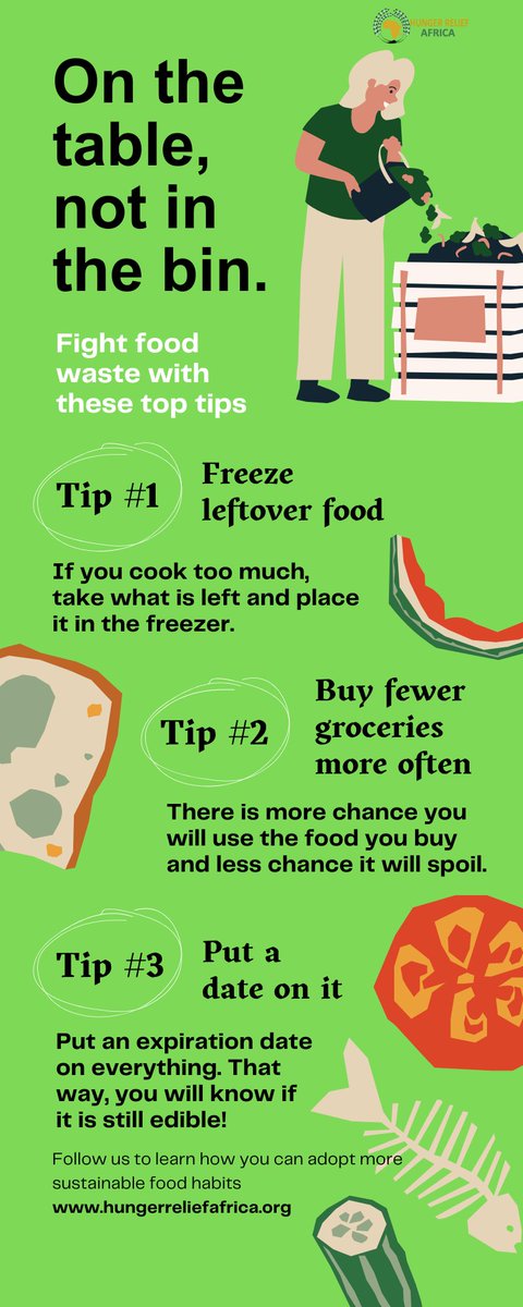 Did you know that reducing food waste not only helps the environment but also saves you money? Here are some tips to minimize food waste: #foodwaste #foodsecurity