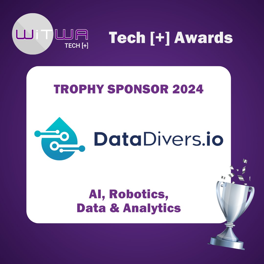 We're excited to announce DataDivers as a Trophy Sponsor for the WiTWA Tech [+] Awards 2024 for the Trophy Category - 'AI, Robotics, Data & Analytics'. This category celebrates women adept in analyzing large data sets, mastering AI, and pushing the boundaries of robotics.