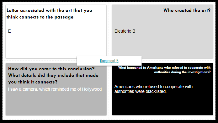 JustinUnruh16's tweet image. US-Cold War-Red Scare
✅#FastandCurious
✅#Frayer MasterPiece Matchup
✅#ThickSlide smashed/Archetype
Students created masterpieces based on primary or secondary documents. No words or #&apos;s allowed. They then matched up the documents with the pictures.
 docs.google.com/presentation/d…