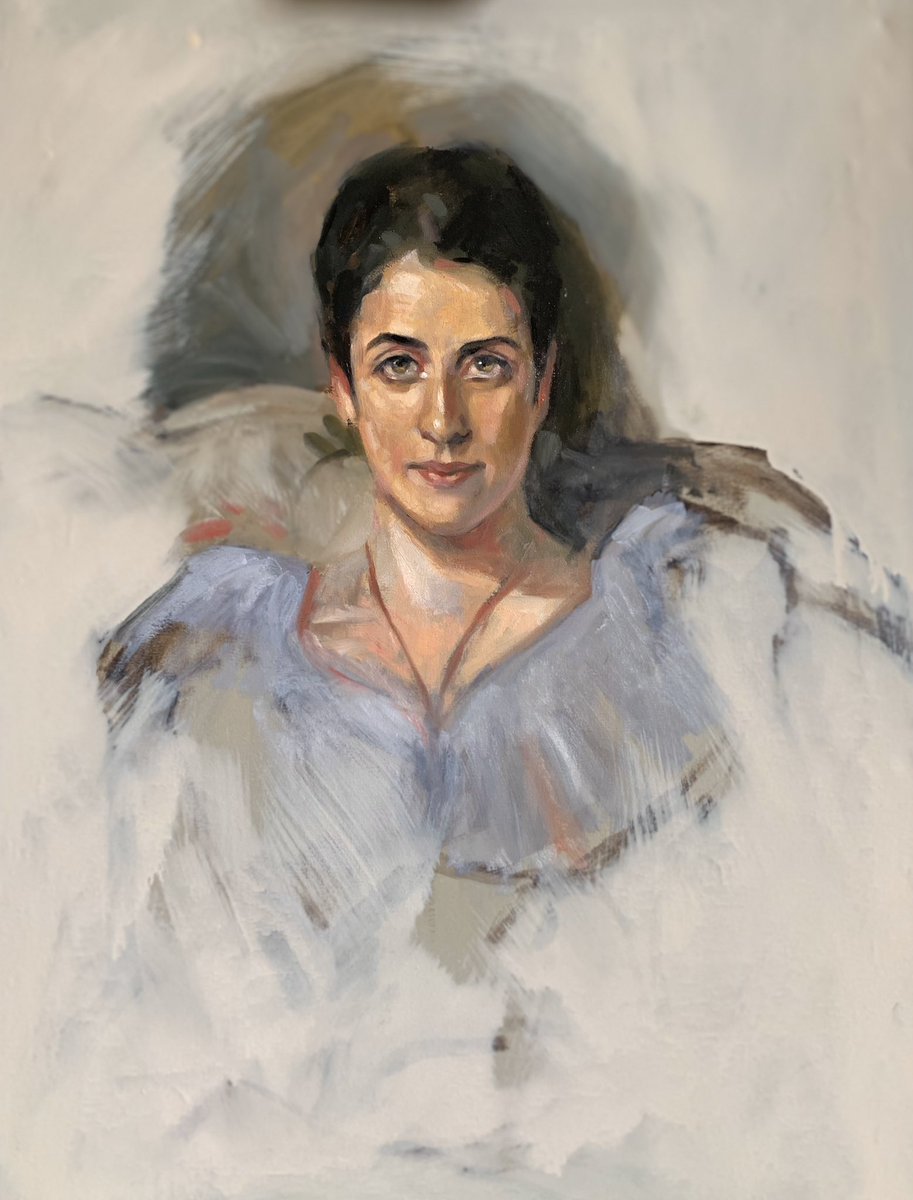More work on on this transcription Lady Agnew of Lochnaw #paintinglessons #artlessons #aldeburghlibrary #artwork #johnsingersargent #portraiture #portraits @sargentart