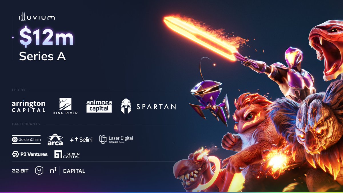illuviumio's tweet photo. 🤝Series A Funding Raise Closed 

🎉 We’ve successfully closed our Series A funding, raising $12M from top industry firms! This allows us to expand our game offerings and build on our player experiences. 

We want to thank our investors: 
- @Arrington_Cap
 - @KingRiverVC
 - @animocabrands
 - @TheSpartanGroup
 - @0xgoldenchain
 - @arca
 - @SeliniCapital
 - @LaserDigital_
 - @PolygonVentures
 - @32BitVentures
 - @YieldGuild
 - @n8capital
 - @firstvip61

Onward & upward! 🚀
