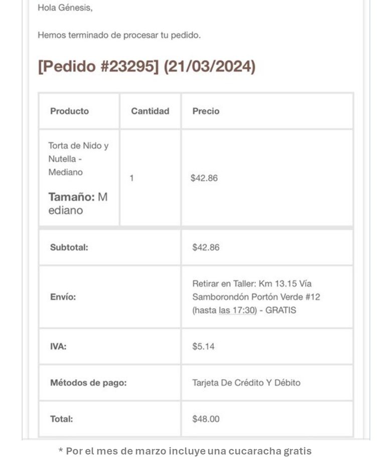 <a href="/GenesisRuizS/">Génesis Ruiz S</a> Creo no leyó las letras pequeñas del final...