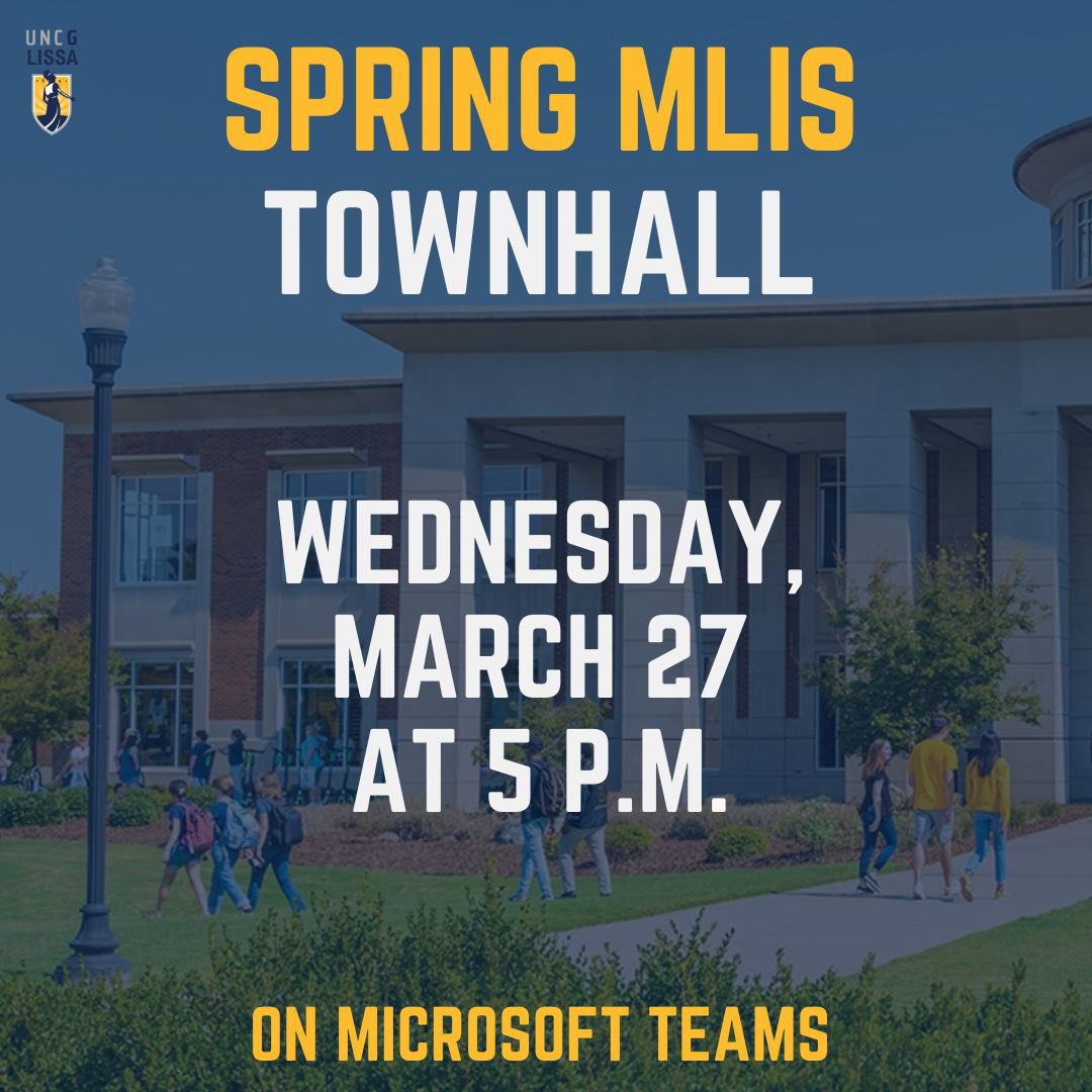 The MLIS Townhall will be tomorrow from 5-6pm. Spring classes will be delayed and start after the event. Check out the 🔗 in our bio to attend!