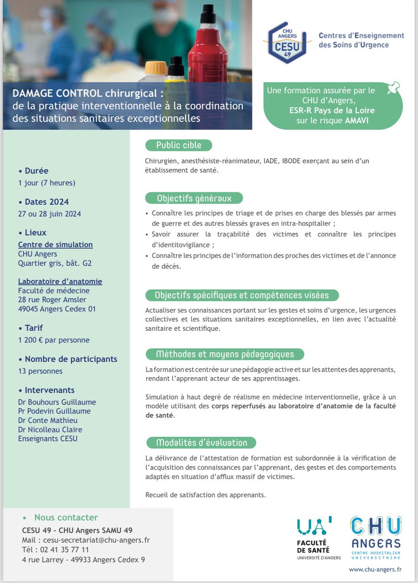 Guillaume Bouhours (@gubouhours) on Twitter photo 🫵A diffuser auprès de vos CHIRURGIENS mais aussi MAR / IADE/IBODE 🫵
#sepreparer #SSE #damagecontrol 🫵A diffuser auprès de vos CHIRURGIENS mais aussi MAR / IADE/IBODE 🫵
#sepreparer #SSE #damagecontrol