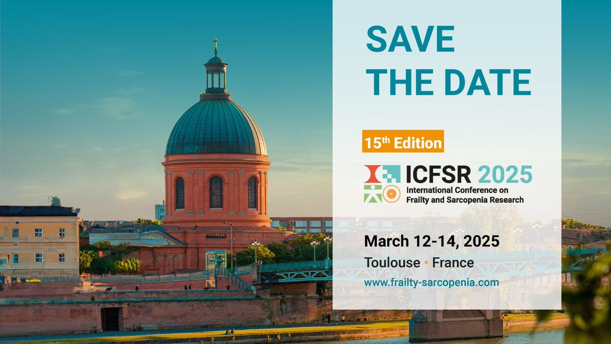 SAVE THE DATE Mark your agenda! We are delighted to announce that the 15th edition of #ICFSR will be held in Toulouse, France, on March 12-14, 2025! Stay connected for more information at icfsr.com
