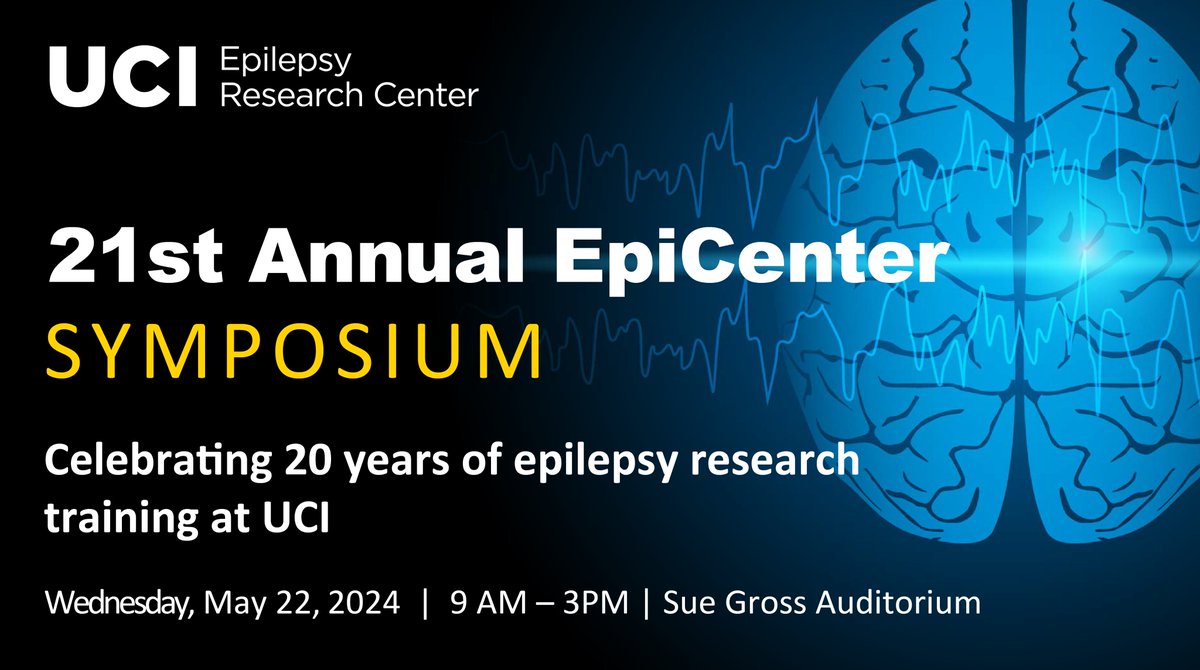 Registration is now open for the 2024 EpiCenter Symposium Join us for a one-day symposium featuring an excellent lineup of speakers working to solve important problems related to epilepsy in the laboratory, the clinic and the community. Learn more at epilepsyresearch.uci.edu/epicenter-symp…