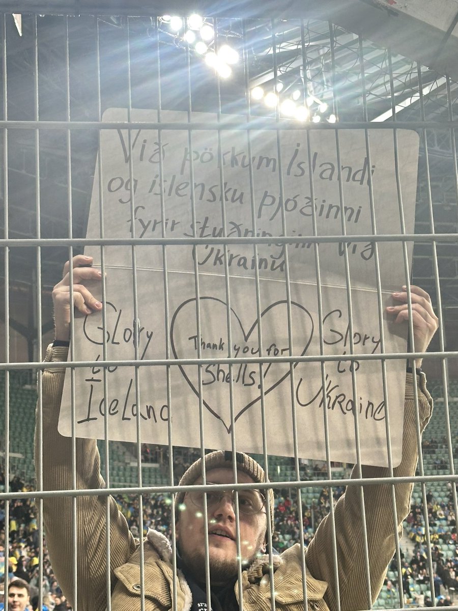 Sorry to see <a href="/icelandfootball/">Icelandic Football</a> not going to the #EURO2024 but happy for <a href="/uafukraine/">Ukrainian Association of Football</a> at the same time. This guy really put things in perspective tonight. Thanks brother 🙏One Love 
Slava Ukraini 🇺🇦 Àfram Ísland! 🇮🇸#Iceland #ukraine #UkrIsl