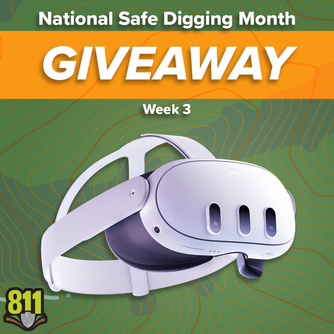 National Safe Digging Month Giveaway! For the 3rd week of April, we're giving away a Meta Quest 3! Make sure to: 👉 Follow our official @USANorth811 account 👉 Like this tweet 👉 Tag 3 users in the comments Winner selected Friday. Official rules in bio.