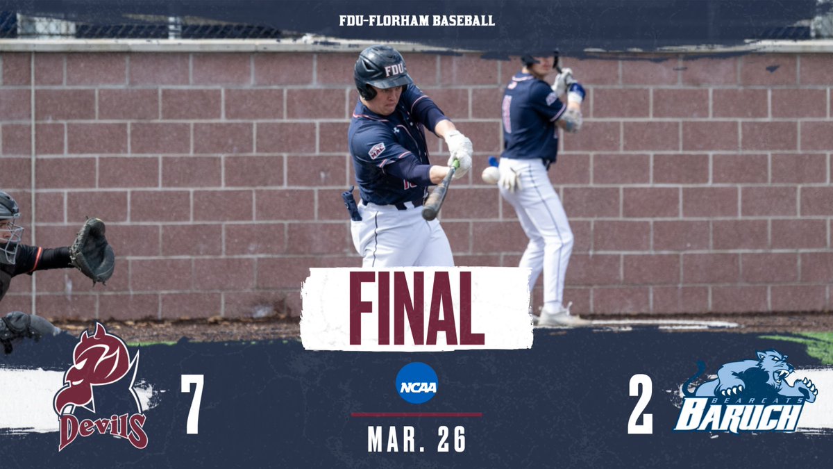RESULTS | <a href="/FDU_Baseball/">Devils Baseball</a> got the better of Baruch at home with a 7-2 win against the Bearcats!

The Devils were led by the offensive outputs of Brody Donovan (2 H, 3 RBI) &amp; Jake Hendershot (4 H 2 R)! #HeatsRising #HornsUp

Box score now-bit.ly/3xjBtPE
Recap to follow!