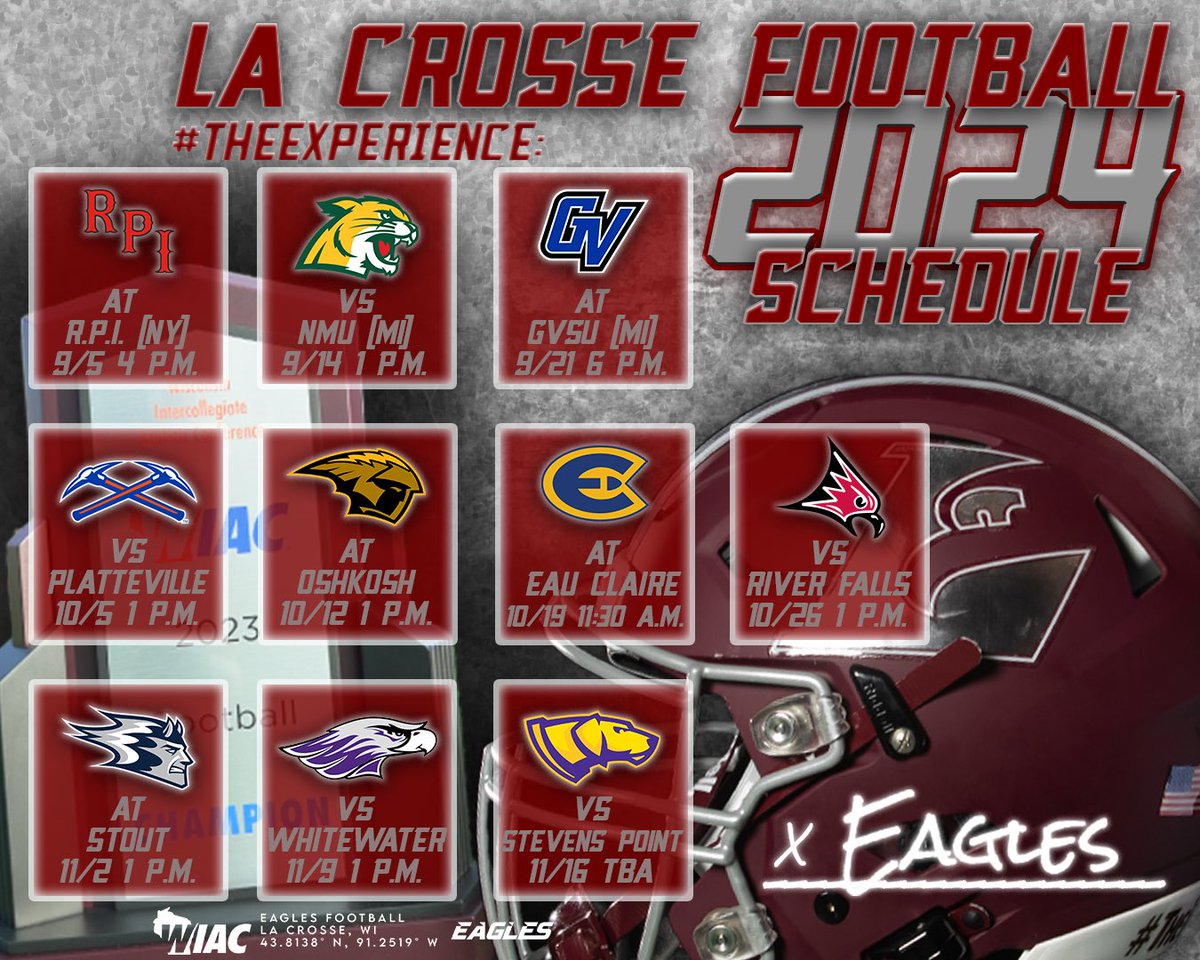 Take a closer look at our 2024 season schedule! 🦅🏈

#TheExperience #d3fb