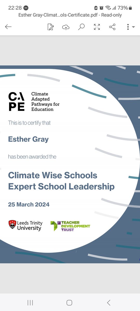 E Gray (@_esther_gray) on Twitter photo I'm proud to have been part of something so special in the @cape_alliance Climate Wise programme. Thanks to <a href="/HeenaDave12/">Heena Dave</a> and <a href="/leighhoath/">Prof Leigh Hoath (she/her)</a> for the opportunity. The most important thing, though, is what we do next! Let's do this <a href="/meridiantrustuk/">Meridian Trust</a>! πͺ #ClimateAction #ConstructiveHope I'm proud to have been part of something so special in the @cape_alliance Climate Wise programme. Thanks to <a href="/HeenaDave12/">Heena Dave</a> and <a href="/leighhoath/">Prof Leigh Hoath (she/her)</a> for the opportunity. The most important thing, though, is what we do next! Let's do this <a href="/meridiantrustuk/">Meridian Trust</a>! πͺ #ClimateAction #ConstructiveHope