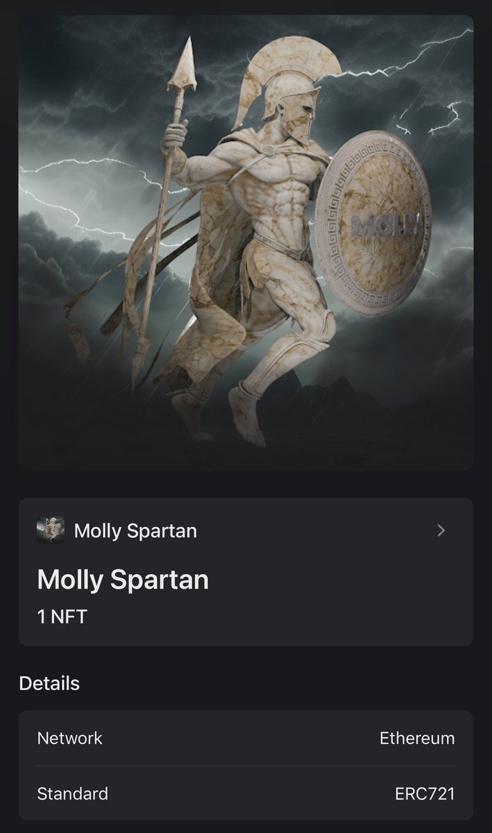 Got my $MOLLY Spartan.  Thank You ⁦<a href="/crypto_bitlord7/">Crypto Bitlord</a>⁩ #TYBL