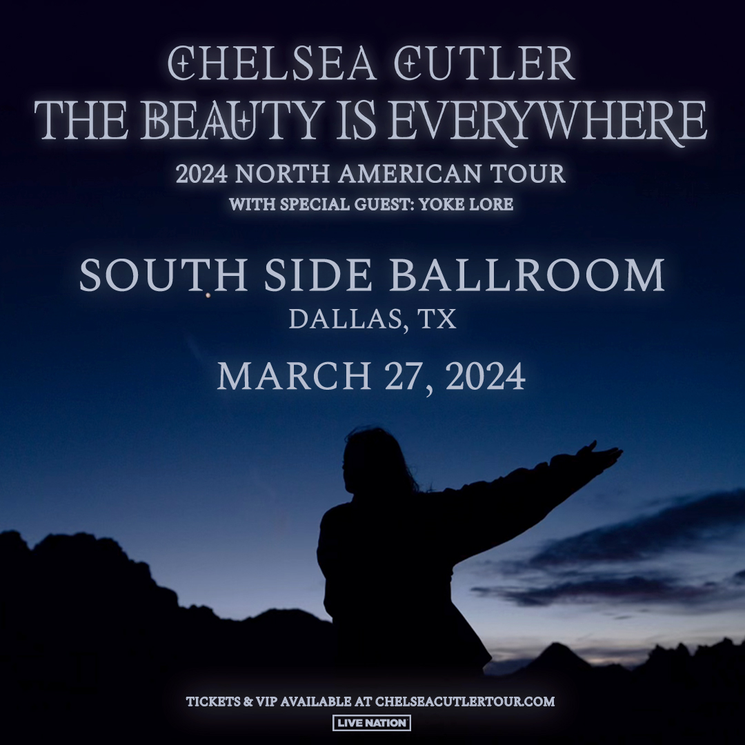 TONIGHT: The Beauty Is Everywhere North American Tour with @chelseacutler & @yoke_lore at South Side Ballroom! 🌠 ✨ Doors: 7pm ✨ Show: 8pm Visit bit.ly/46t5lG9 to get tickets to the show! 🌌