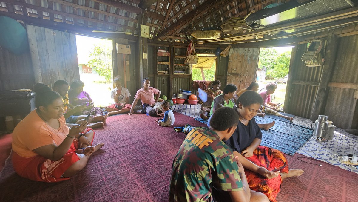 Namuka I Lau villagers converged at Nasau settlement where there's Internet connection to watch the Cricket competition going on in Suva.