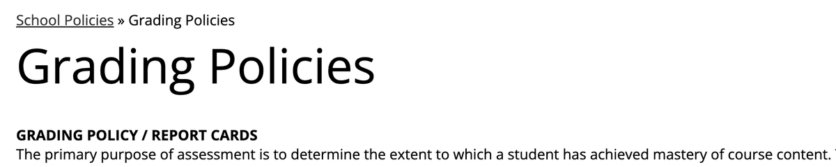 I really like the assessment purpose statement that Bishop Memorial High School includes on its website: 'The primary purpose of assessment is to determine the extent to which a student has achieved mastery of course content.' 👌👌👍