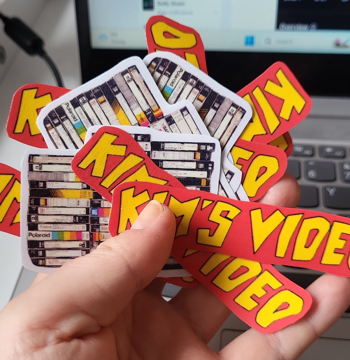 Not us making Kim's Video stickers ahead of our Saturday screening at @CameoCinema 👀 Are you coming to watch it with us? Bit.ly/kimsvideoatcam…