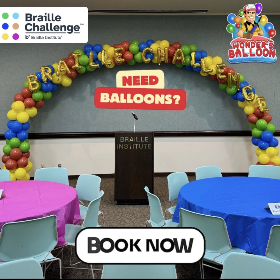 wondersballoon's tweet image. Nice little job for @BrailleInst thank you for having us!