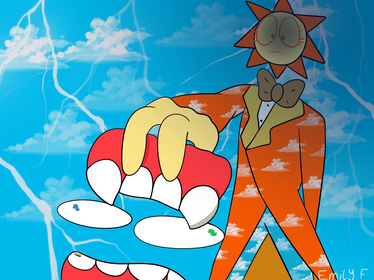 EmilyFe26836884's tweet photo. I drew the moon with Caine now I drew sun with Caine. I headcanon sun to be gender fluid. #TheAmazingDigitalCircus #tadc #tadcfanart #tadcCaine #tadcsun https://t.co/23ddAEacBq