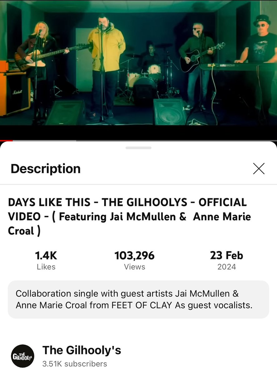 🔥It’s Now broke 100k + views. 👏 Thank you❤️🙏 what a response from you guys. Massive influence from Anne Marie Croal & Johnpaul McMullen on this track. - Legends ❤️. Thanks to all followers and fans and of course Main St. Records. 
Love ya 
The Gs ❤️

 youtu.be/wyZG7XjfkII?si…