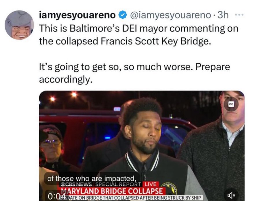 BreakingBrown's tweet photo. DEI accusations are meant to indicate that someone didn’t earn their position. That they were appointed/hired because they’re a minority, not the most qualified.

Hard to make this claim against a Black mayor who was ELECTED in majority Black city.

These aren’t smart people. https://t.co/vI5FOwmJ2a