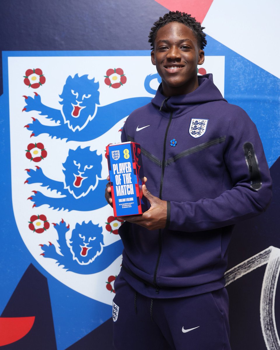 ✨🏴󠁧󠁢󠁥󠁮󠁧󠁿 Kobbie Mainoo has been awarded with the England Player of the Match… on his first start ever.