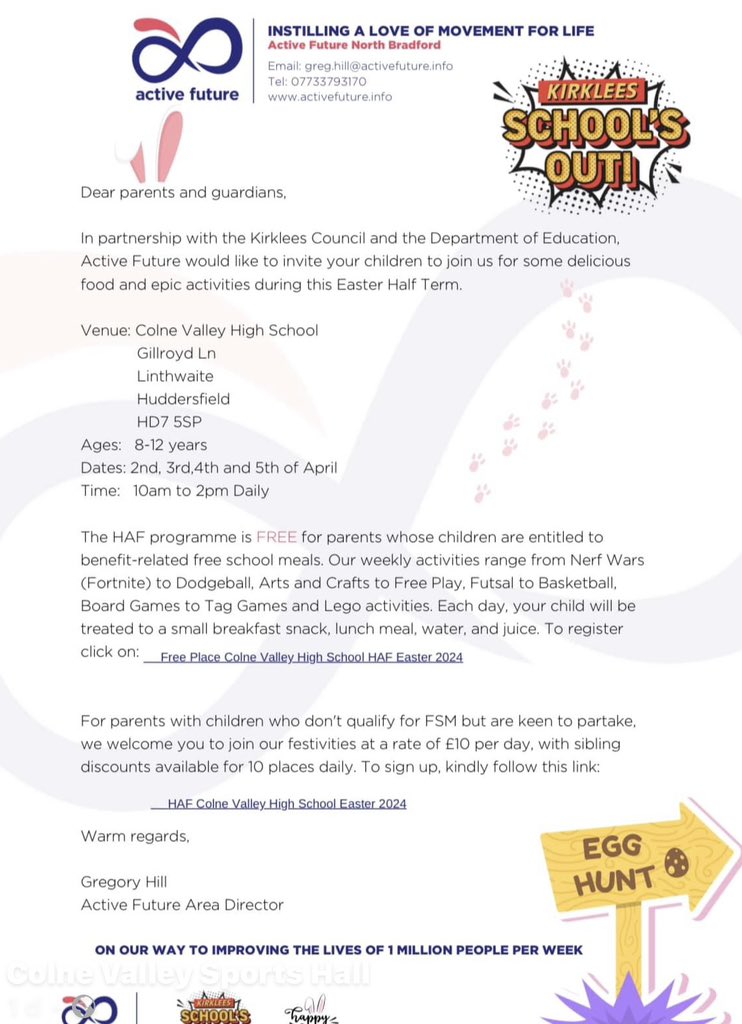 One of the great events happening over Easter, CVHS parents, celebration and information can also be found in the newsletter sent 22.3 by email