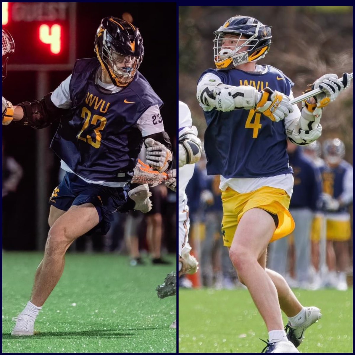 They grew up just 30 minutes apart… separated by the Susquehanna River. They came together as freshmen and have led @WVULax to new heights. Together, #23 Brock Altland and #4 Will Stone have combined for over 120 points in 3 years. A grateful team and fan base pays homage.