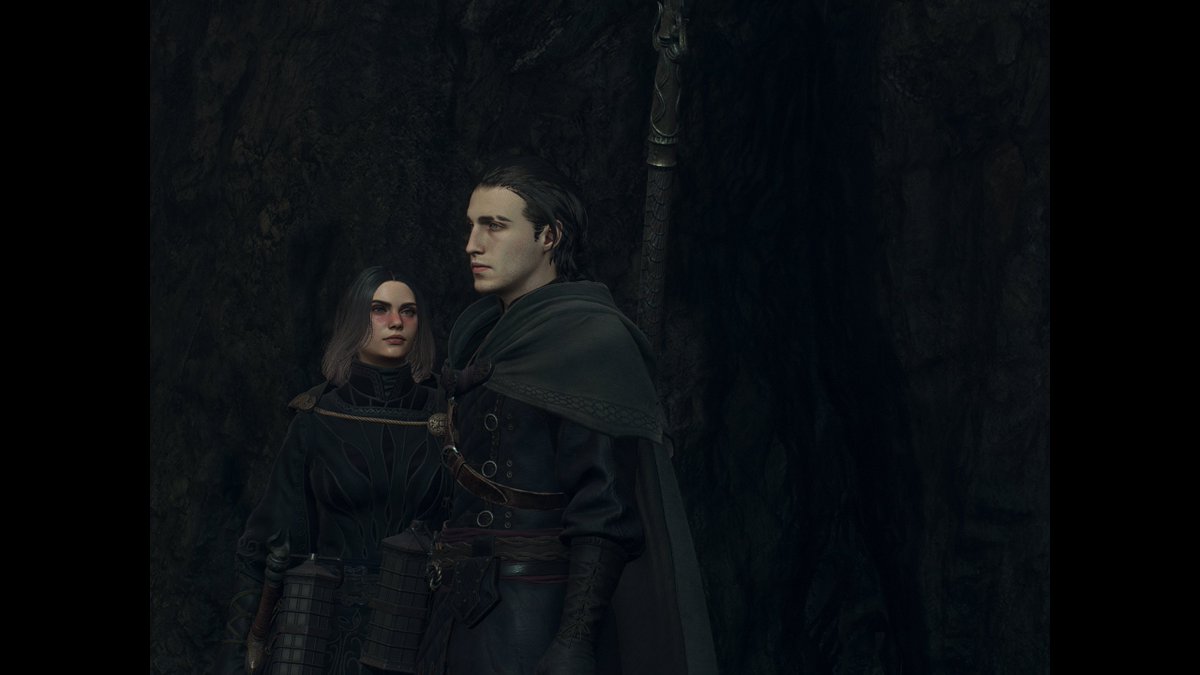 grave_ft's tweet photo. My Arisen and main gorgeous Pawn 🖤 
Thank you, Mr. Itsuno!
#dragonsdogma2 https://t.co/g8SEAoOatR