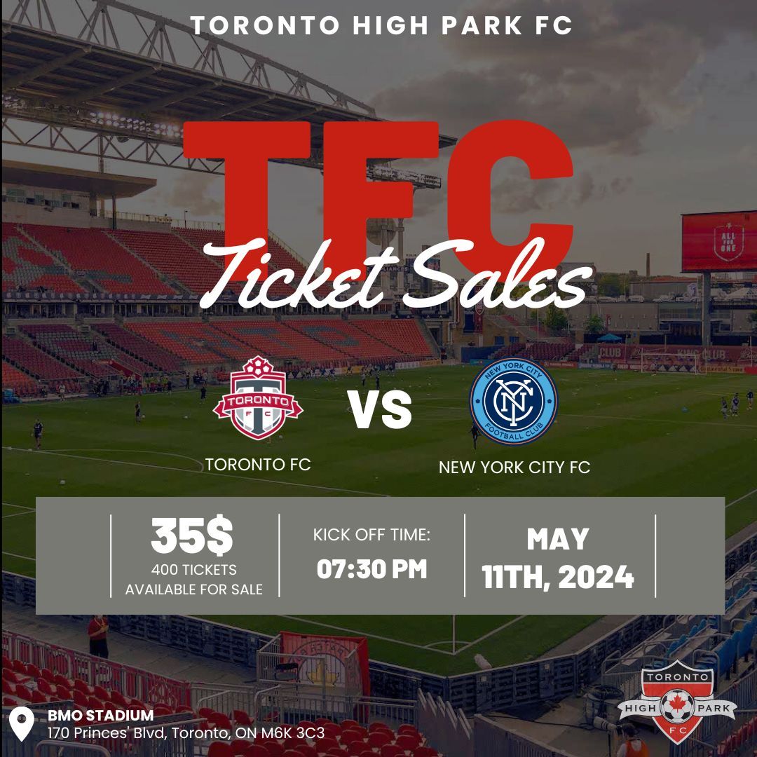 🚨 Calling all THPFC Families! 🚨 Don't miss out on the chance for our players to witness MLS talent live at BMO Field! ⚽️ Game Details: 🗓️ Date: May 11, 2024; 7:30pm 📍 Location: BMO Field 🎟️ Seats: Lower Bowl, Sections 131-133 💵 Tickets: buff.ly/3ISaeyr #THPFC