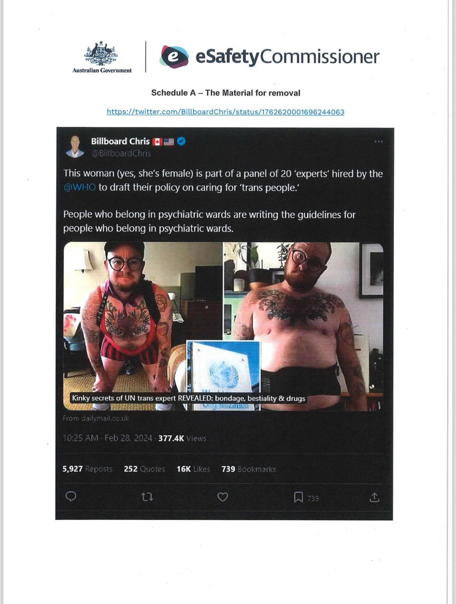 If you're an Aussie twitter user, you're not allowed to see this tweet. So if you do see it, please don't look at it, and whatever you do, do NOT share it. 

I'm only sharing it so you know what it looks like, so you know what not to look at.