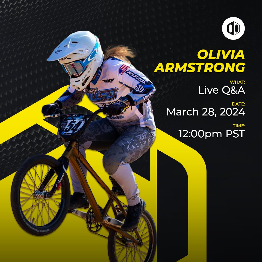 Join us live on Instagram @ 12:00pm PST on Thursday for a Q&A with the one and only Olivia Armstrong 🔥💪.
.
.
.
#bmxracing #bmxforlife #bmxlove #bmxbike #bmxpark #bmxforever #bmxisfun #bmxer #bmxdirt #bmxlifestyle #bmxbikes #bmxstyle #bmxride #bmxtricks #bmxparts #bmx4ever