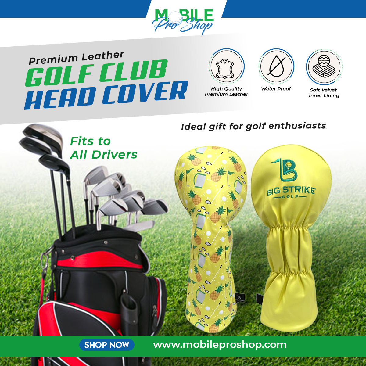 Big Strike Golf Driver Headcover Synthetic Leather Soft Velvet Lining Golf Club Driver!

#BigStrikeGolf #GolfAccessories #DriverHeadCover #PremiumLeather #VelvetLining #Golfers #Elegance #Coverage #Durable #WaterResistant #StylishDesigns #UniqueFlair #IdealGift