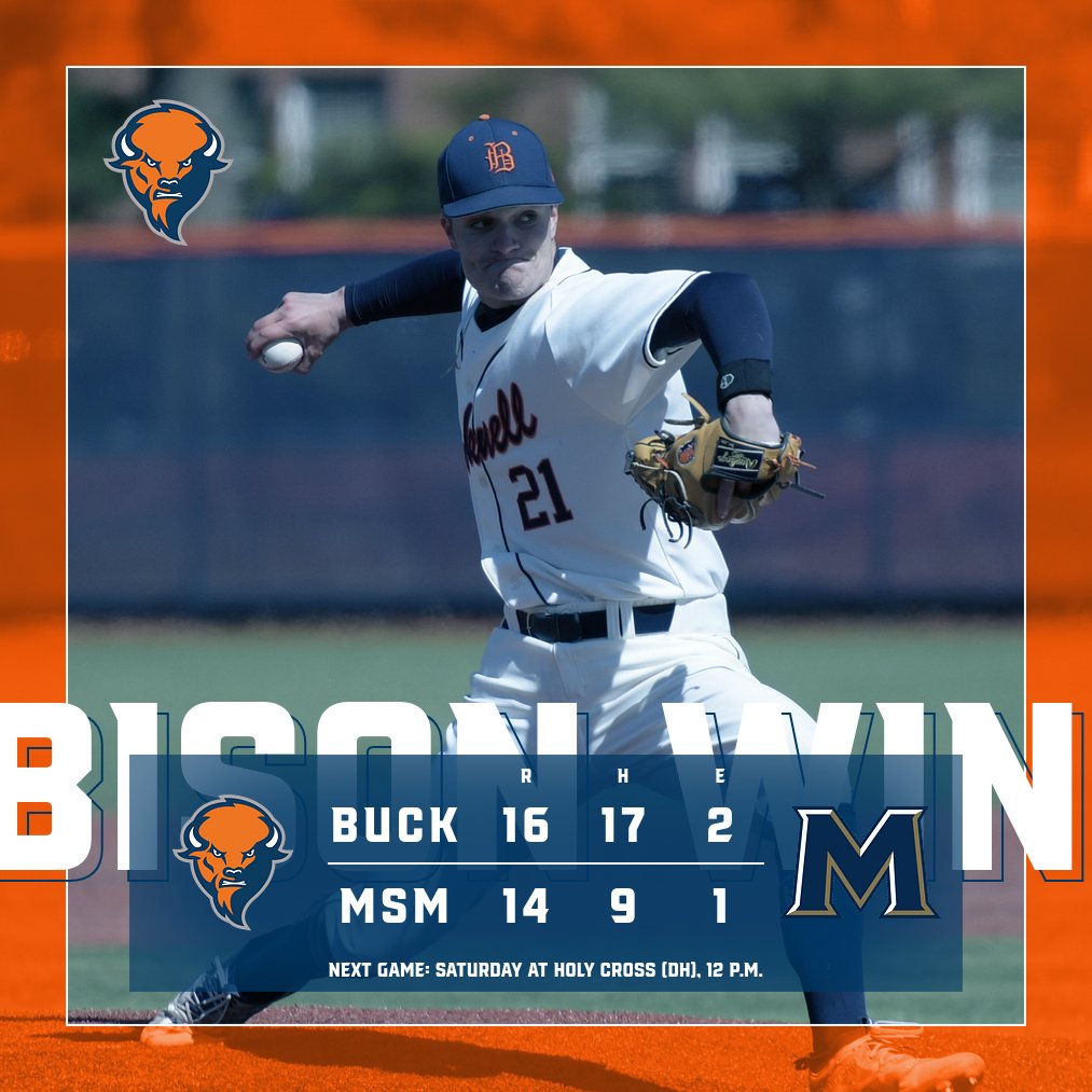 BISON WIN! Had to hang on for dear life at the end, but we'll take the dub heading back into a big @PatriotLeague series at Holy Cross this weekend. #rayBucknell