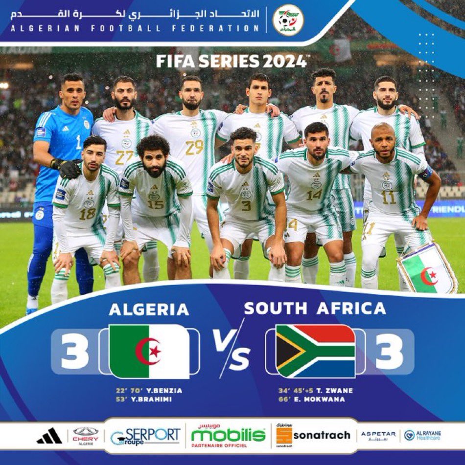 DonFcgb's tweet photo. 📰 #ActuDesAnciens :
🤝 Pour son 2️⃣e match sur le banc de la sélection 🇩🇿 (#Algérie), Vladimir #Petkovic et ses nouveaux joueurs concèdent le match nul (3️⃣-3️⃣) contre l’#AfriqueDuSud 🇿🇦 en amical ce soir !
#ALGAFS #FIFASeries #Girondins https://t.co/fwVQgi9qjo