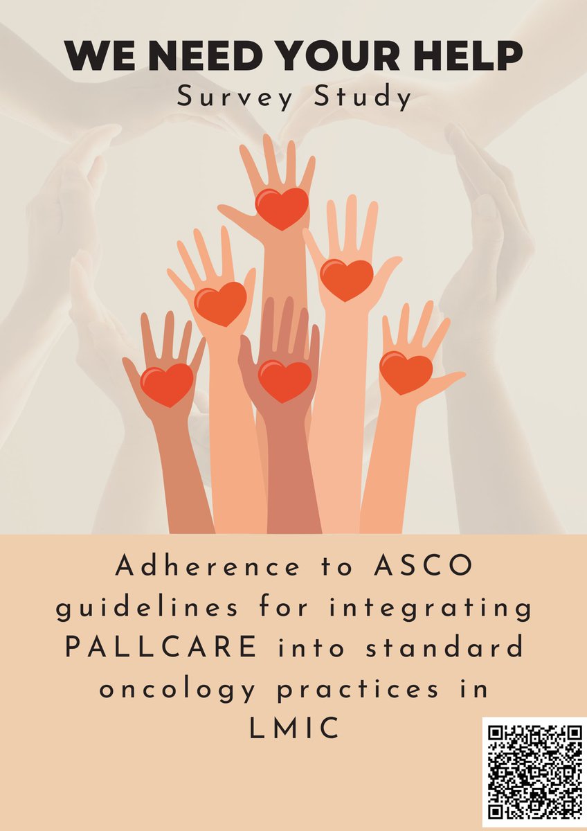 Your input matters! We're still seeking participation in our survey on adherence to ASCO guidelines for integrating palliative care into standard oncology practice in LMIC Take the survey now and make your voice heard! redcap.link/s5r79ivn