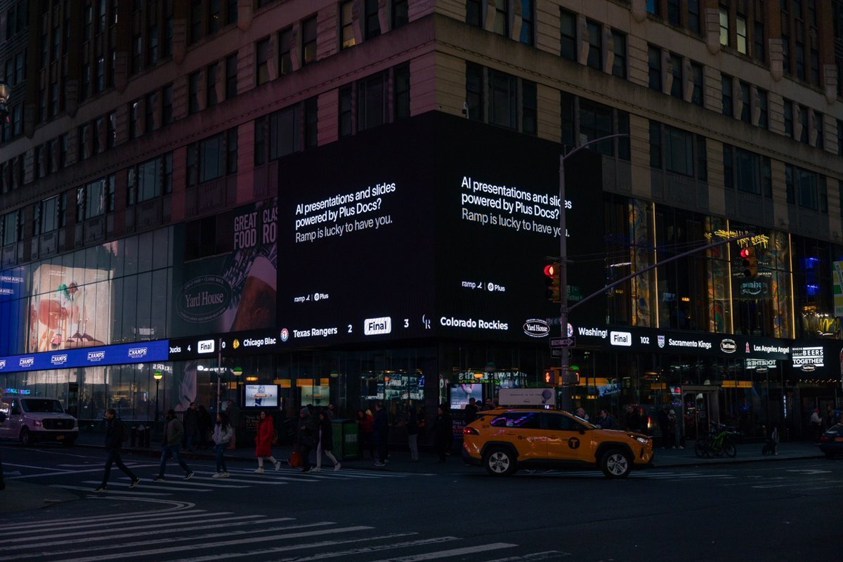 danielxli's tweet image. Check out our @plusdocs billboard in New York!

Thanks, @tryramp, for sharing your favorite AI presentation tool with the world! 😃